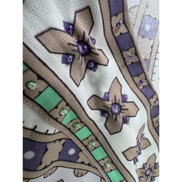 "LANE BRYANT" Stunning Beaded Criss Cross Belted SZ 14/16 Flare Sleeves Gypsy - Picture 8 of 12